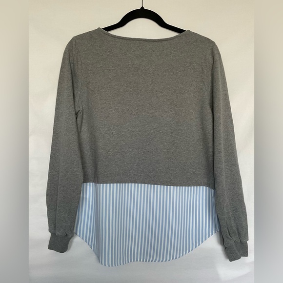 Tommy Hilfiger Asymmetrical Gray and Blue Top - Picture 2 of 7